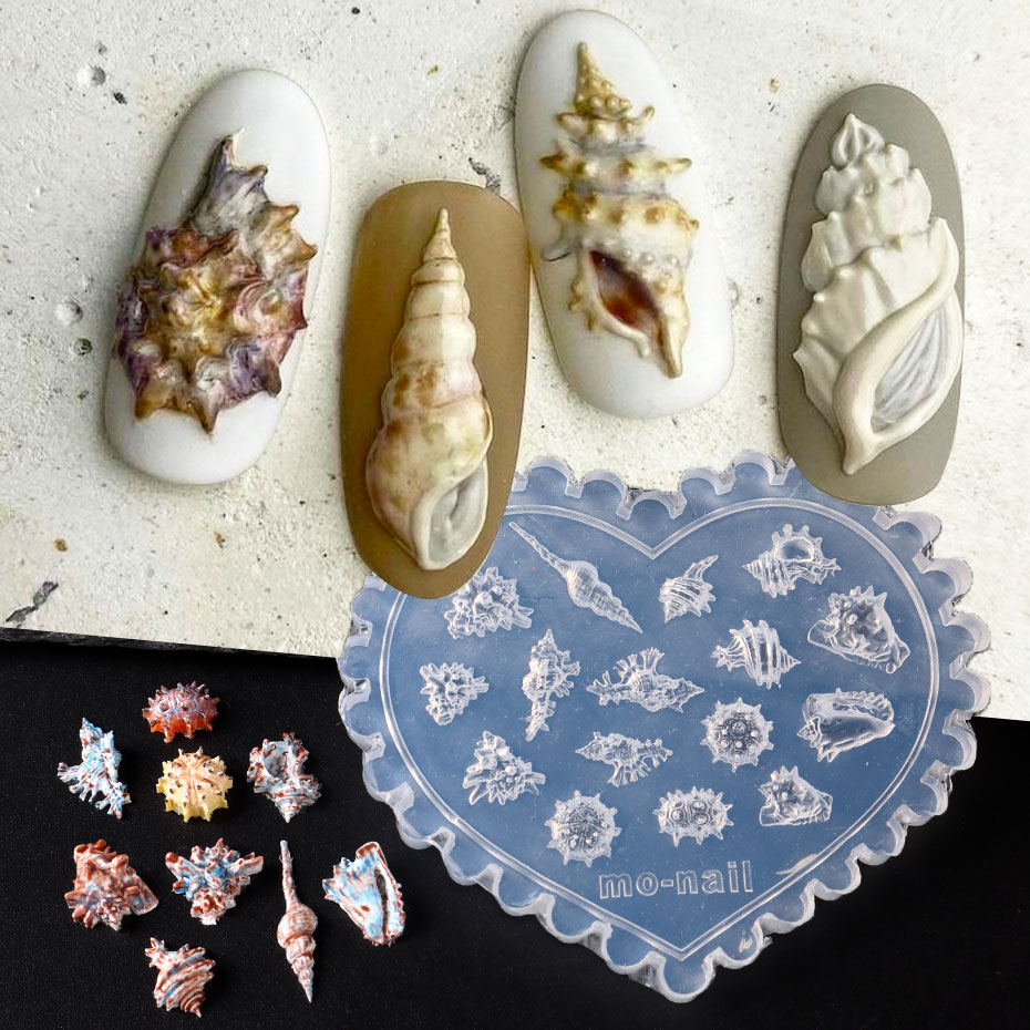 Art Craft Jellyfish - 1pc 오션 테마 3D 실리콘 네일