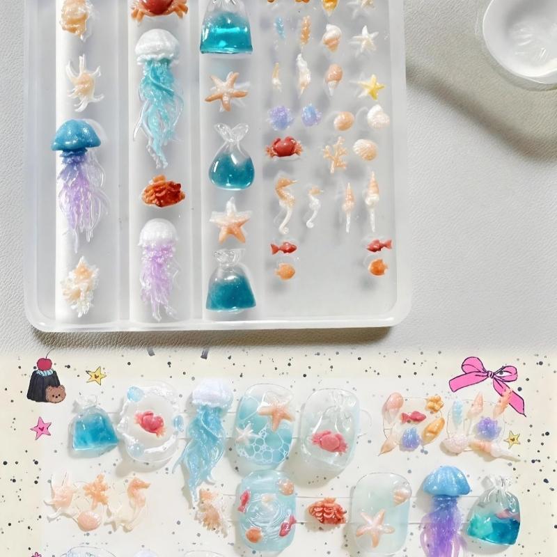 Art Craft Jellyfish - 3D 오션 시리즈 실리콘 네일 몰드