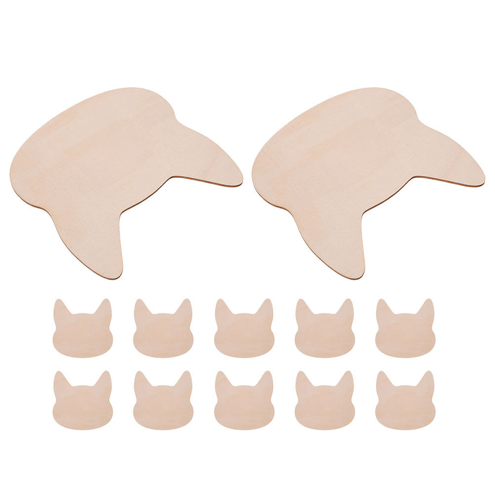 Art Craft Cat - 12개 DIY 고양이 나무 조각품, 페인트칠이