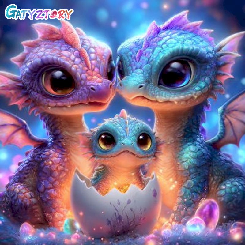 Art Craft Dinosaurs - GATYZTORY 성인용 다이아몬드 페인팅 키트 초보자를