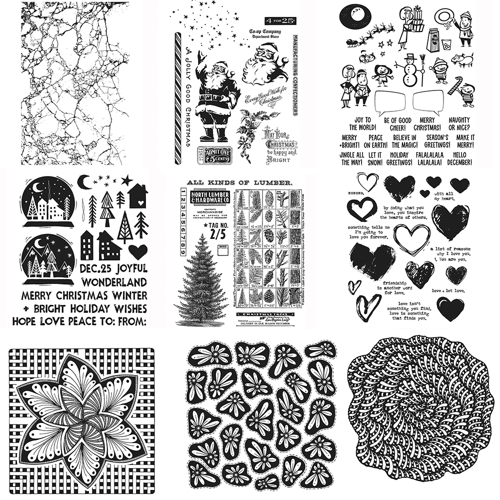 Art And Craft Photos - 크리스마스 나무 꽃 투명 스탬프 DIY