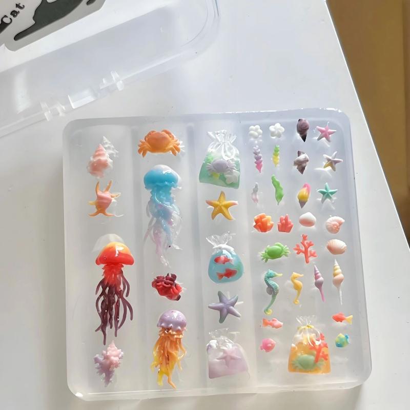 Art Craft Jellyfish - 네일 공예용 매니큐어 몰드; 3D 오션