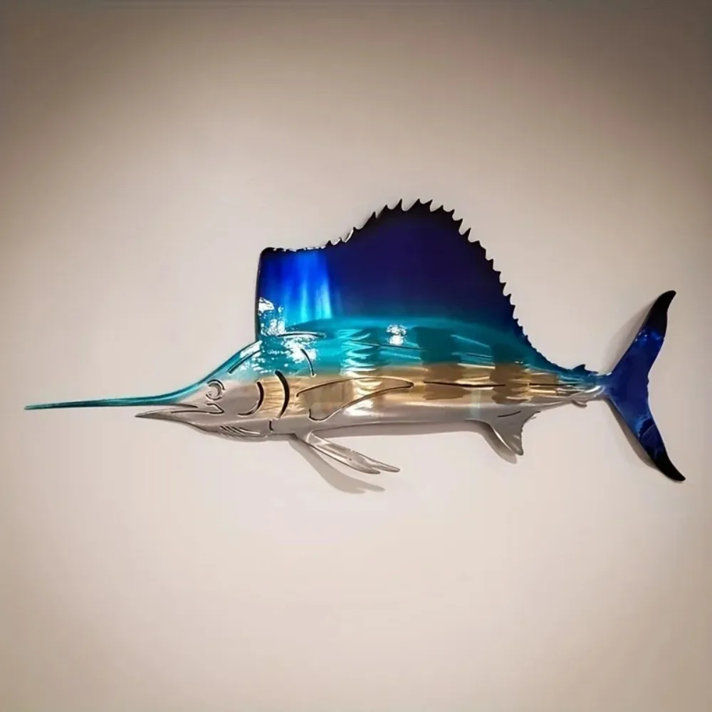 Art Craft Jellyfish - CIFBUY 금속 벽 예술 장식품, 갈치