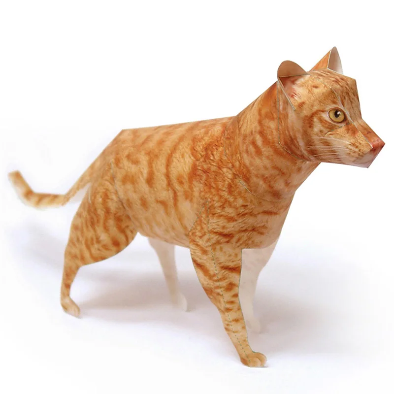 Art Craft Cat - Ocicat 고양이 오렌지 태비 종이 종이