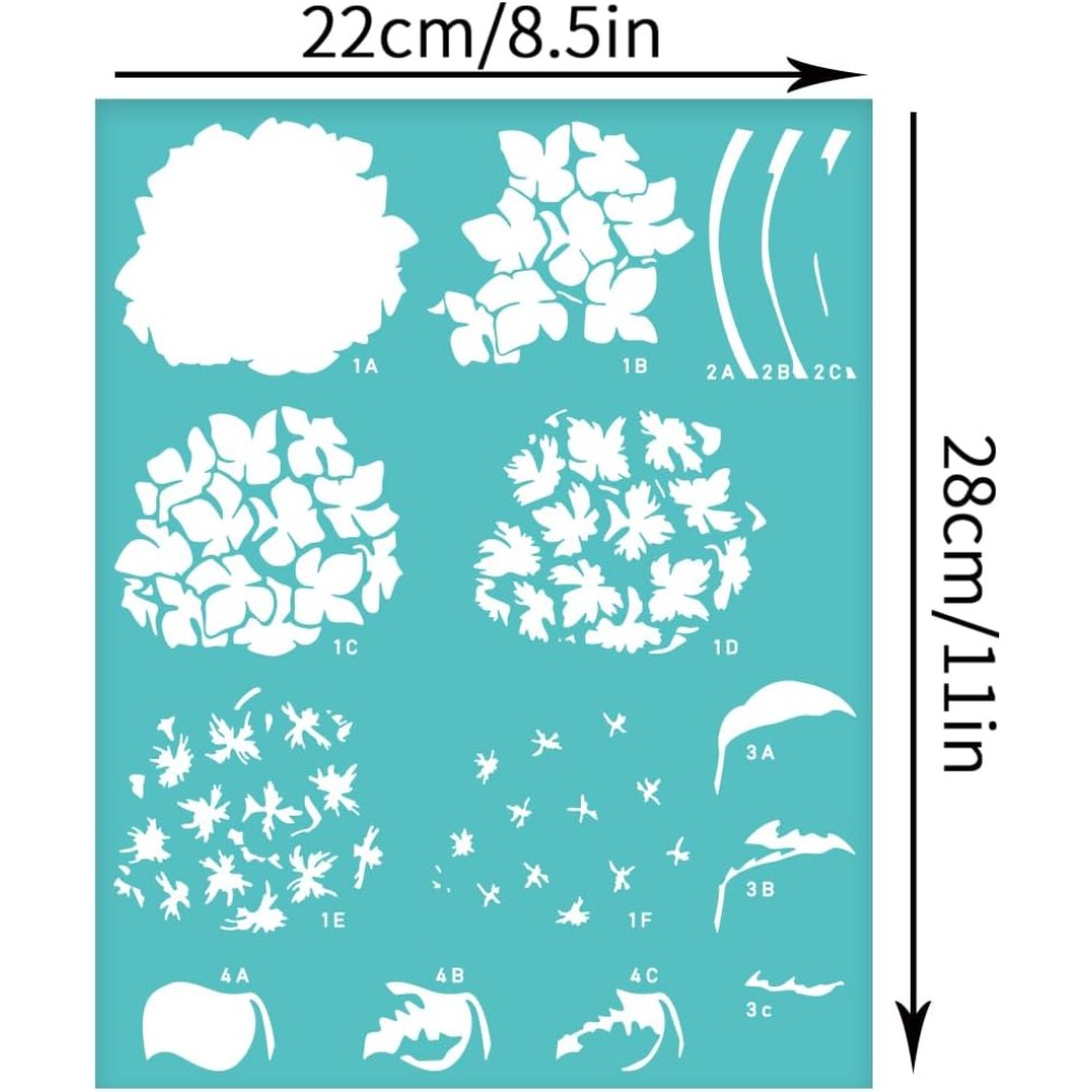 2개입 수국 레이어링 실크스크린 스텐실, 자가 접착식  - Silk Screen Printing 리뷰 및 가격