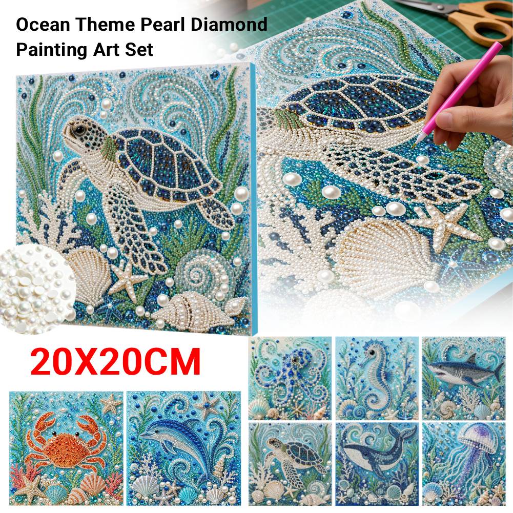 바다 테마 DIY 진주 다이아몬드 페인팅 아트 키트,  - Art Craft Jellyfish 리뷰 및 가격
