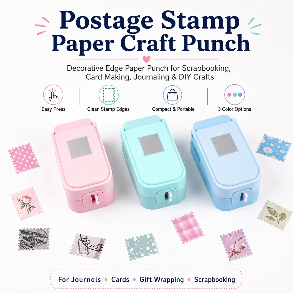 휴대용 스태킹 가능 스탬프 테두리 펀치, 다채로운 우표 - Art Craft Journal 리뷰 및 가격