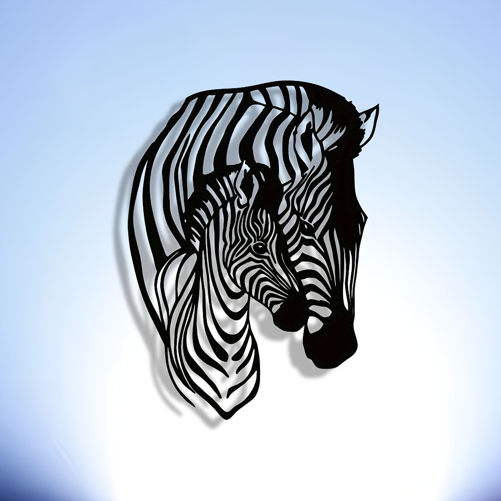 우아한 미니멀리스트 얼룩말 가족 금속 벽 예술 - 가정 - Art Craft Zebra 리뷰 및 가격