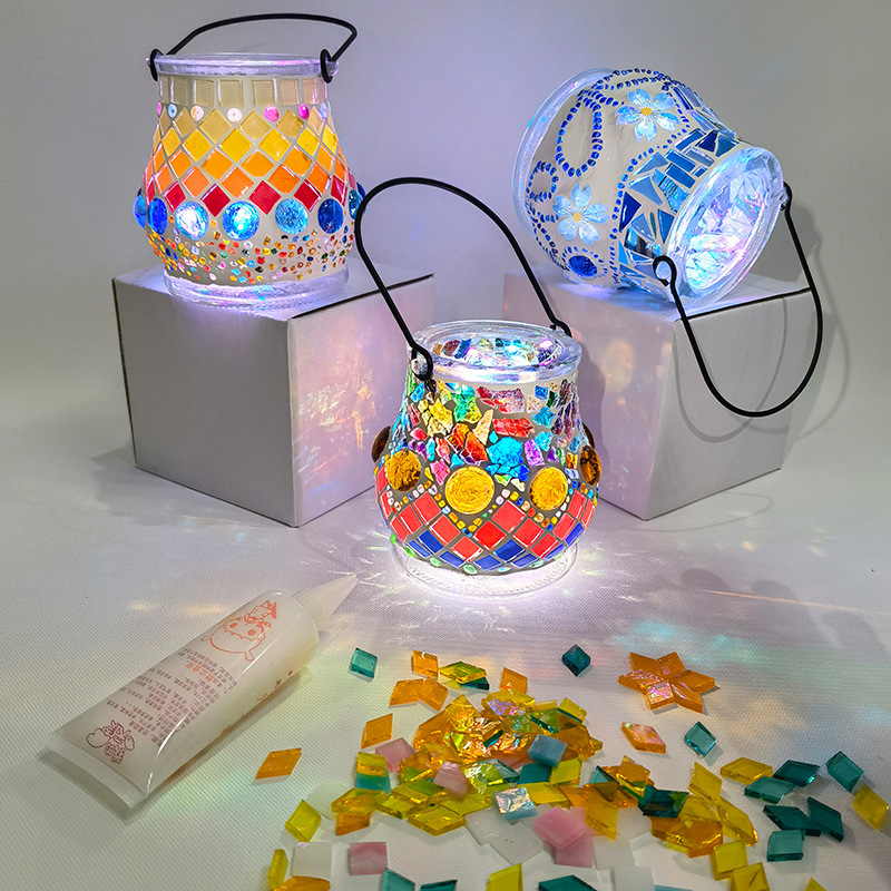 DIY 키트 모자이크 빌딩 세트 유리 랜턴/촛대/화병  - Art And Craft Exclusives 리뷰 및 가격