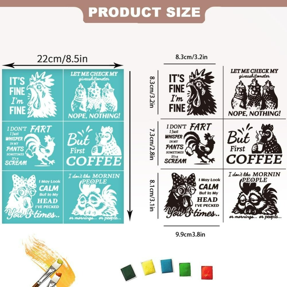 2 시트 쇼크 실크 스크린 스텐실 유머러스한 치킨 재사 - Silk Screen Printing 리뷰 및 가격