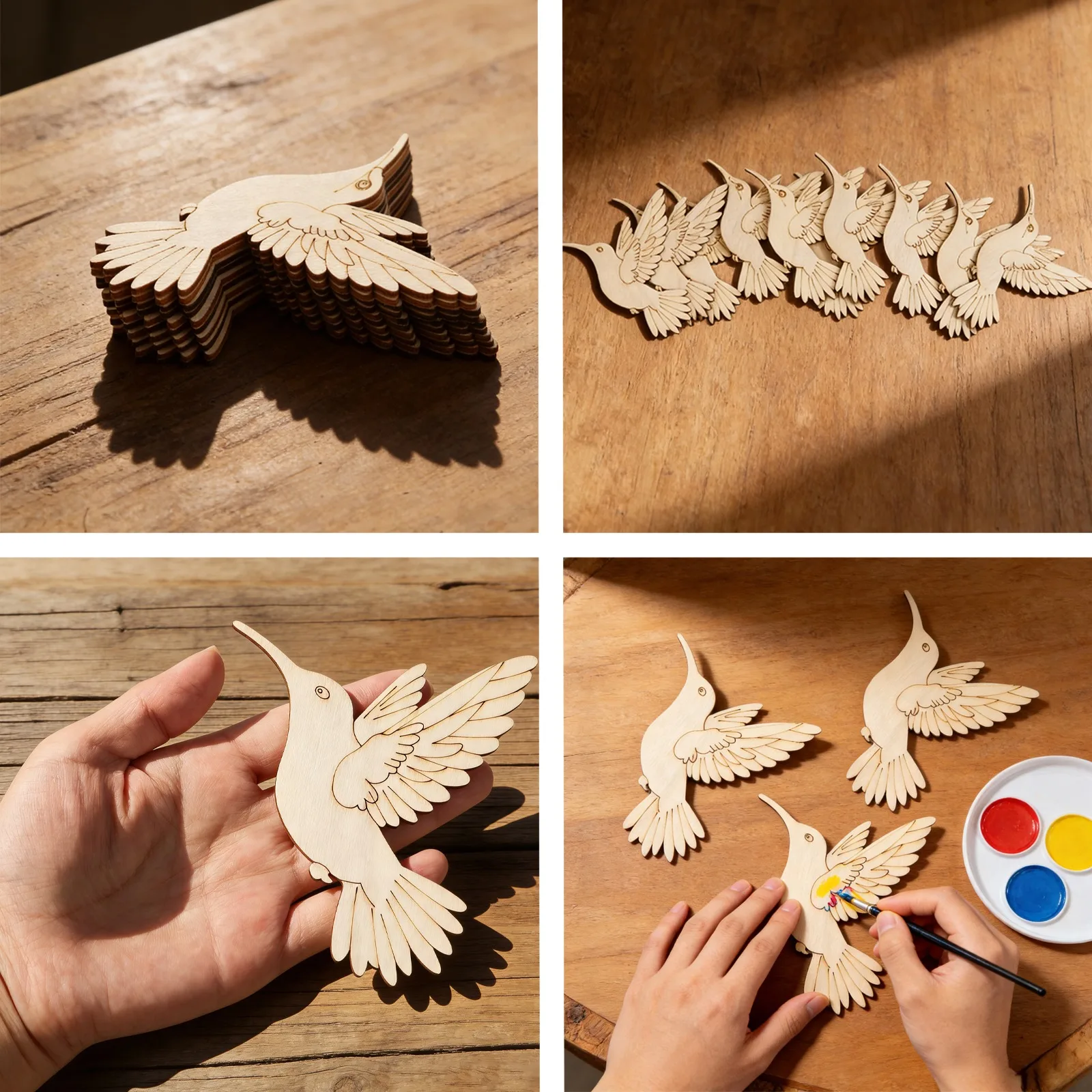 10개의 미완성 나무 동물/새 모양 조각품, 나무 장식 - Art Craft Wood 리뷰 및 가격