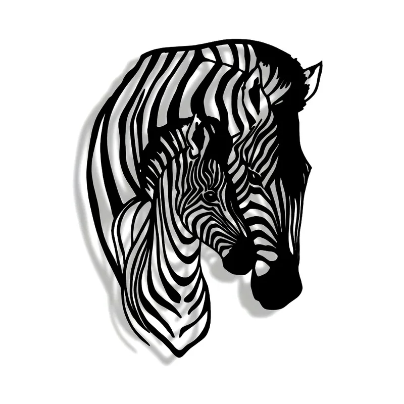 우아하고 미니멀한 얼룩말 가족 금속 벽 장식 - 가정, - Art Craft Zebra 리뷰 및 가격