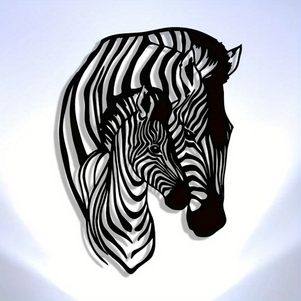 우아한 미니멀리스트 얼룩말 가족 금속 벽 장식, 모던  - Art Craft Zebra 리뷰 및 가격