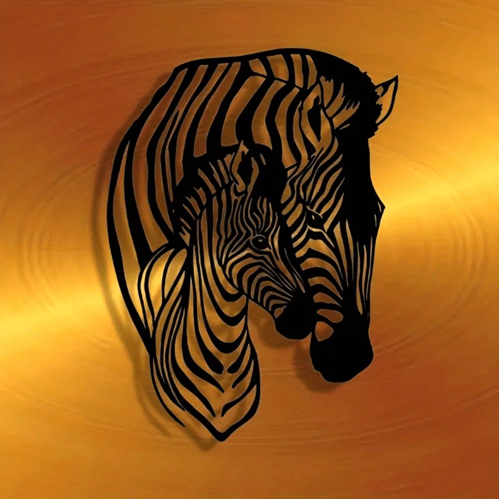 우아한 미니멀리스트 얼룩말 가족 금속 벽 장식, 모던  - Art Craft Zebra 리뷰 및 가격