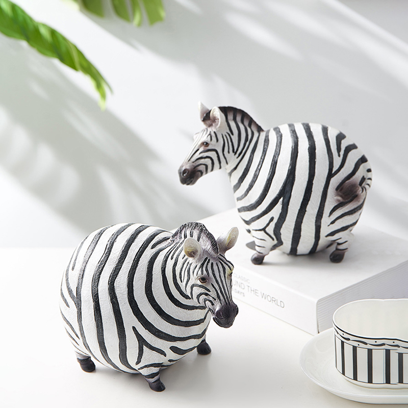 북유럽 크리에이티브 송진 귀여운 뚱뚱한 얼룩말 동물 입 - Art Craft Zebra 리뷰 및 가격