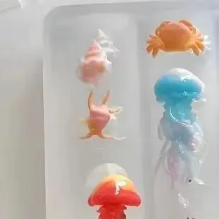 3D 오션 시리즈 실리콘 해파리 불가사리 조개 네일 몰 - Art Craft Jellyfish 리뷰 및 가격