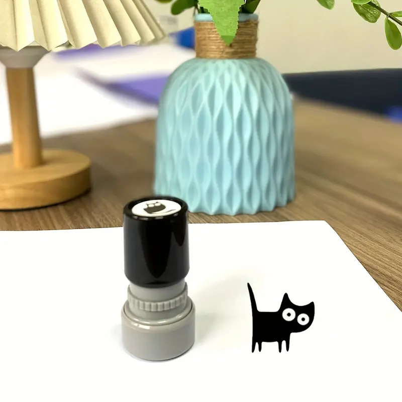 귀여운 기울어진 목 검은 고양이 스탬프, 저널링, 예술 - Art Craft Cat 리뷰 및 가격