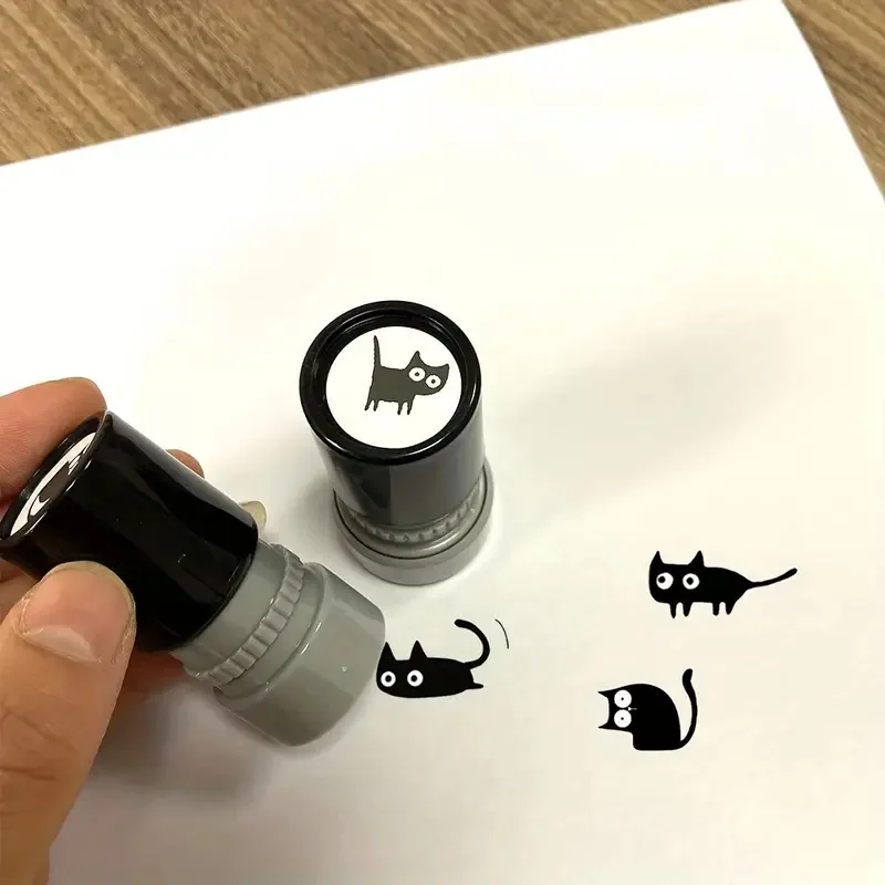 귀여운 기울어진 목 검은 고양이 스탬프, 저널링, 예술 - Art Craft Cat 리뷰 및 가격