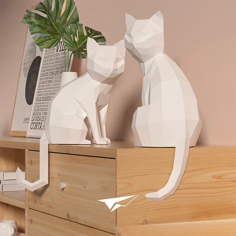 1 쌍 연인 고양이 동물 장식 홈 종이 접기 핑크 낮은 - Art Craft Cat 리뷰 및 가격
