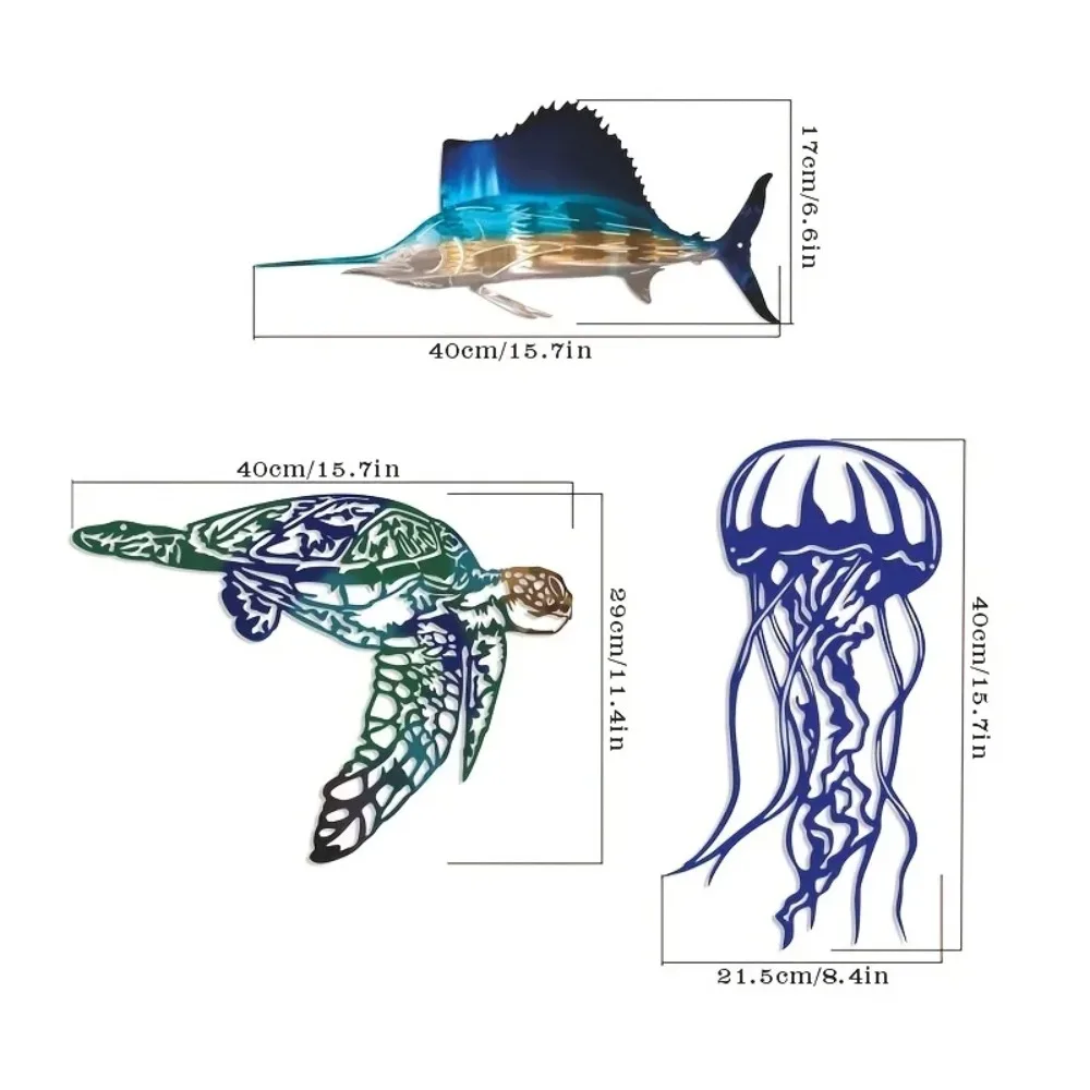 CIFBUY 금속 벽 예술 장식품, 갈치 해파리 거북이 - Art Craft Jellyfish 리뷰 및 가격