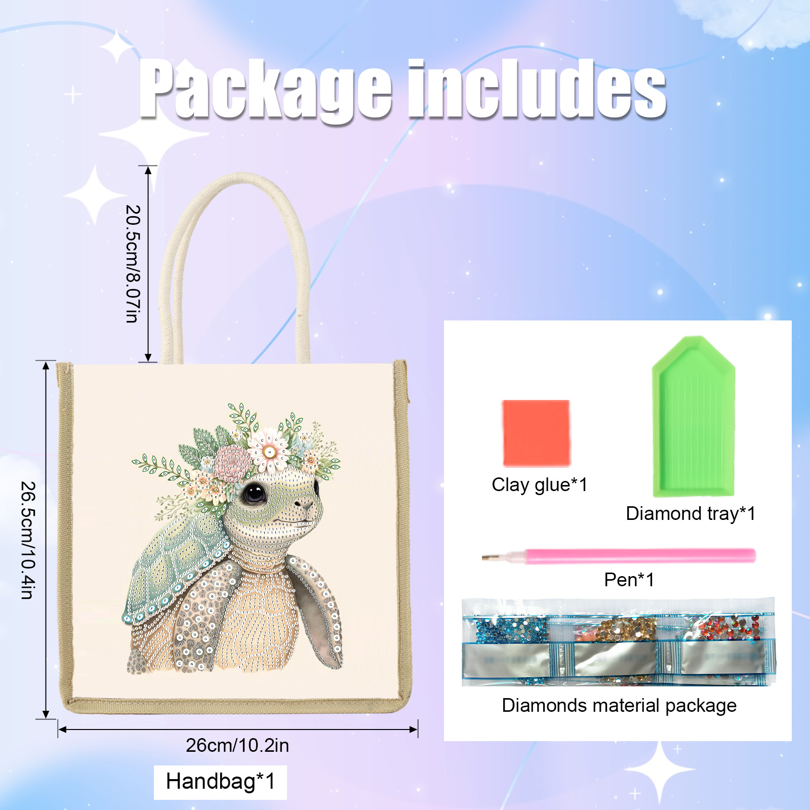 다이아몬드 아트 페인팅 핸드백 키트, 귀여운 거북이 D - Art Craft Shop 리뷰 및 가격
