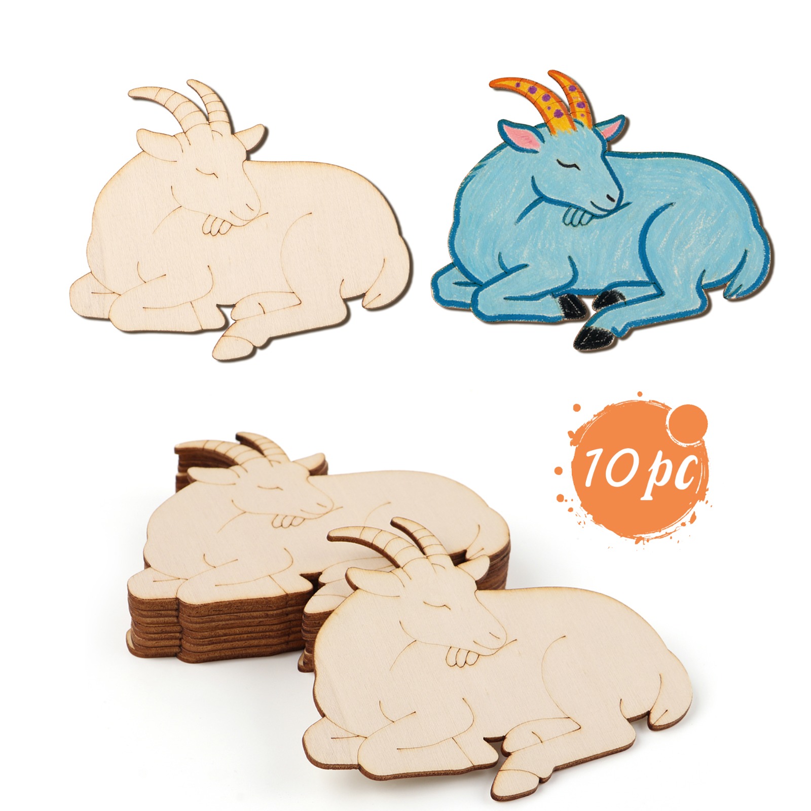 10개/세트 미완성 나무 양 동물 장식품 나무 공예 세 - Art Craft Wood 리뷰 및 가격