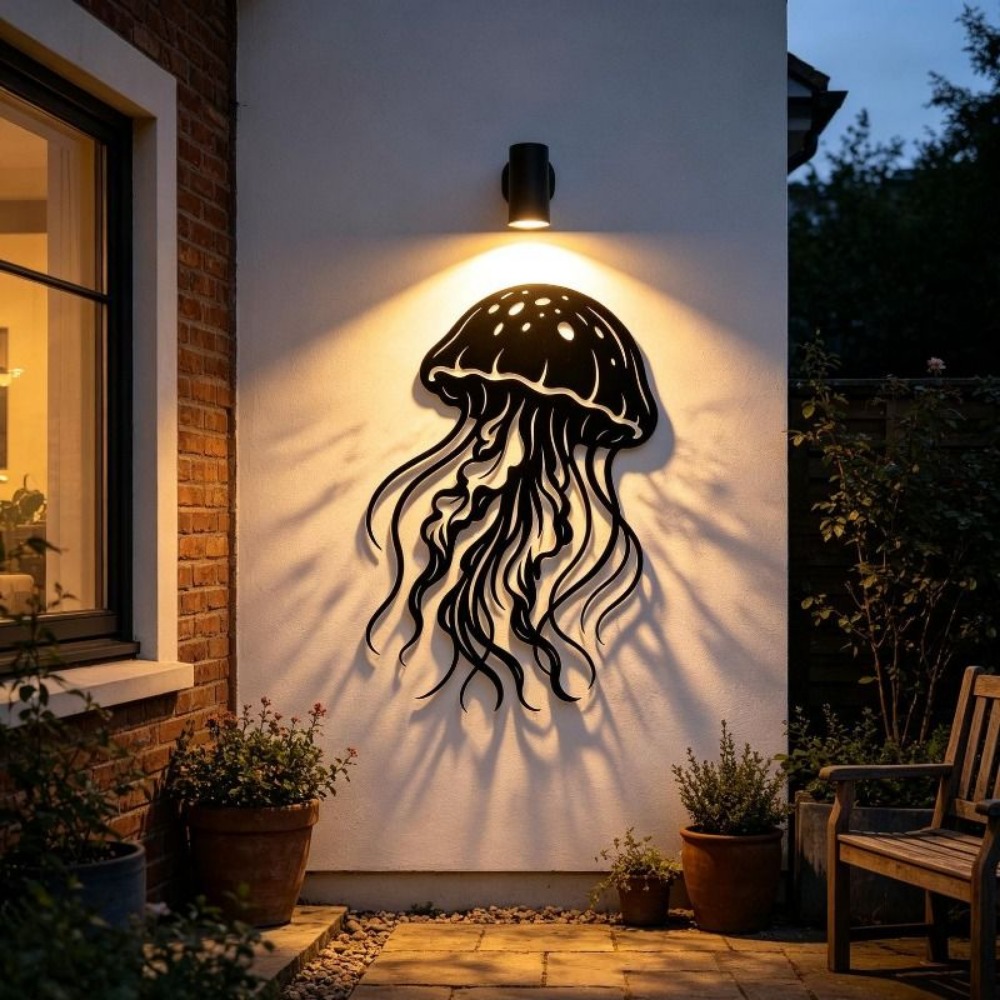 CIFBUY 금속 벽 예술 해파리 조각품 바다 테마 철 - Art Craft Jellyfish 리뷰 및 가격