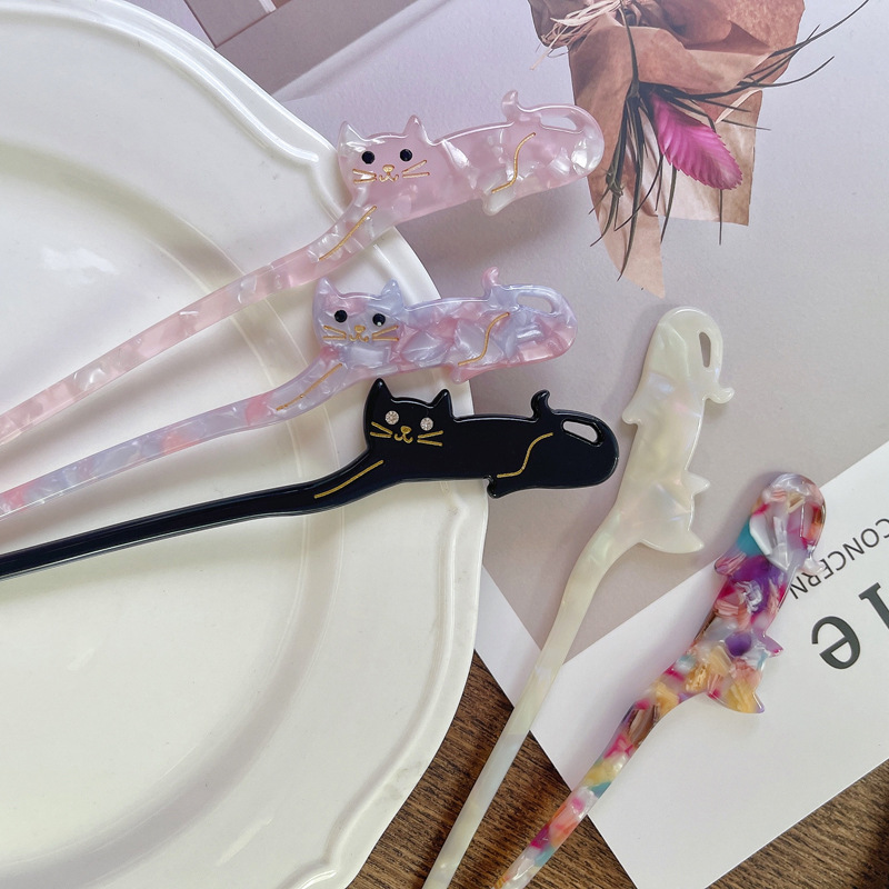여자를위한 중국 스타일 머리핀 크리 에이 티브 고양이  - Art Craft Shop 리뷰 및 가격