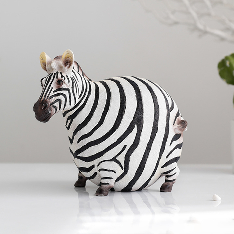 북유럽풍 창의적인 레진 귀여운 뚱뚱한 얼룩말 피규어 동 - Art Craft Zebra 리뷰 및 가격