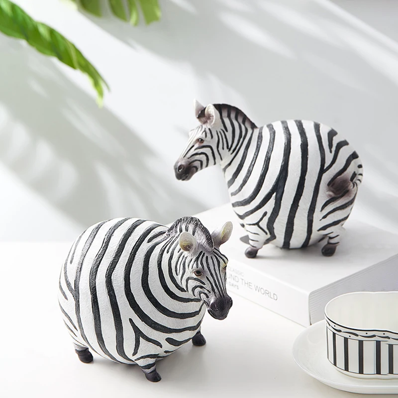 북유럽풍 창의적인 레진 귀여운 뚱뚱한 얼룩말 피규어 동 - Art Craft Zebra 리뷰 및 가격