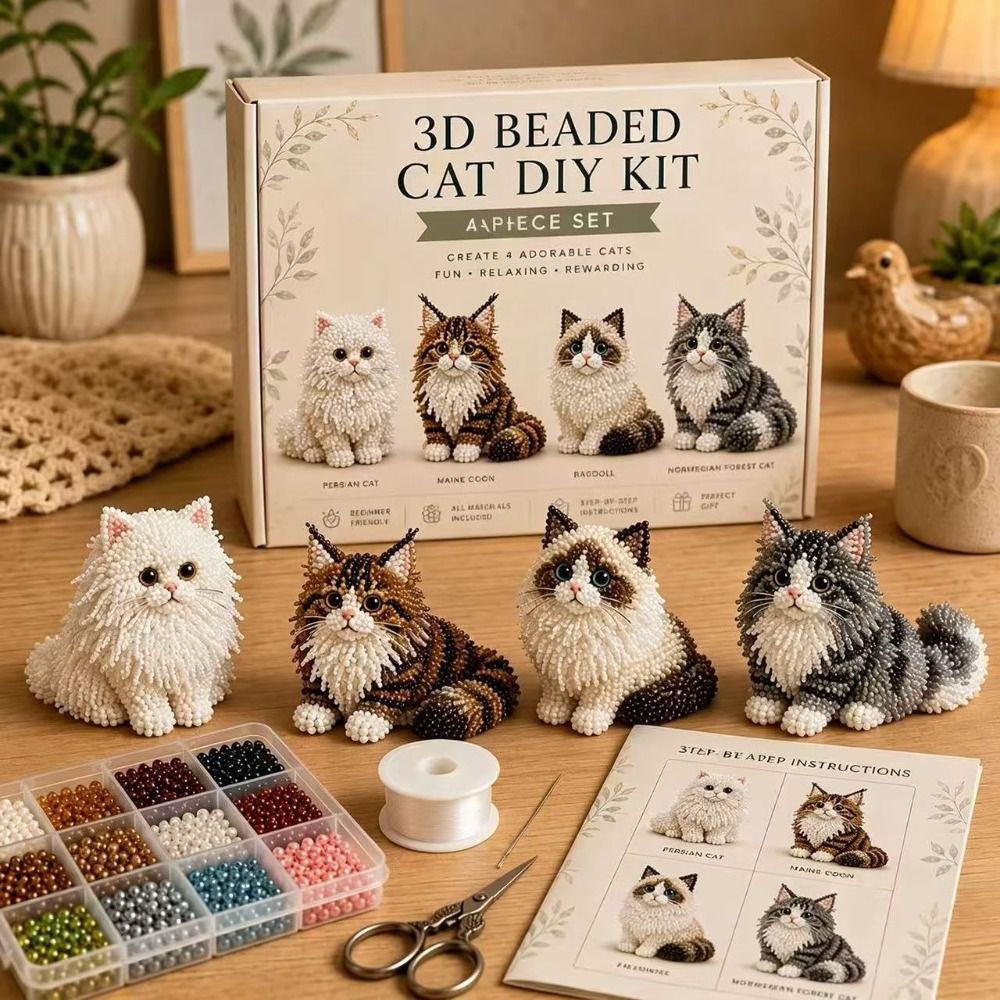 수제 DIY 동물 비즈 자수 키트 작은 미니 3D 비즈 - Art Craft Cat 리뷰 및 가격