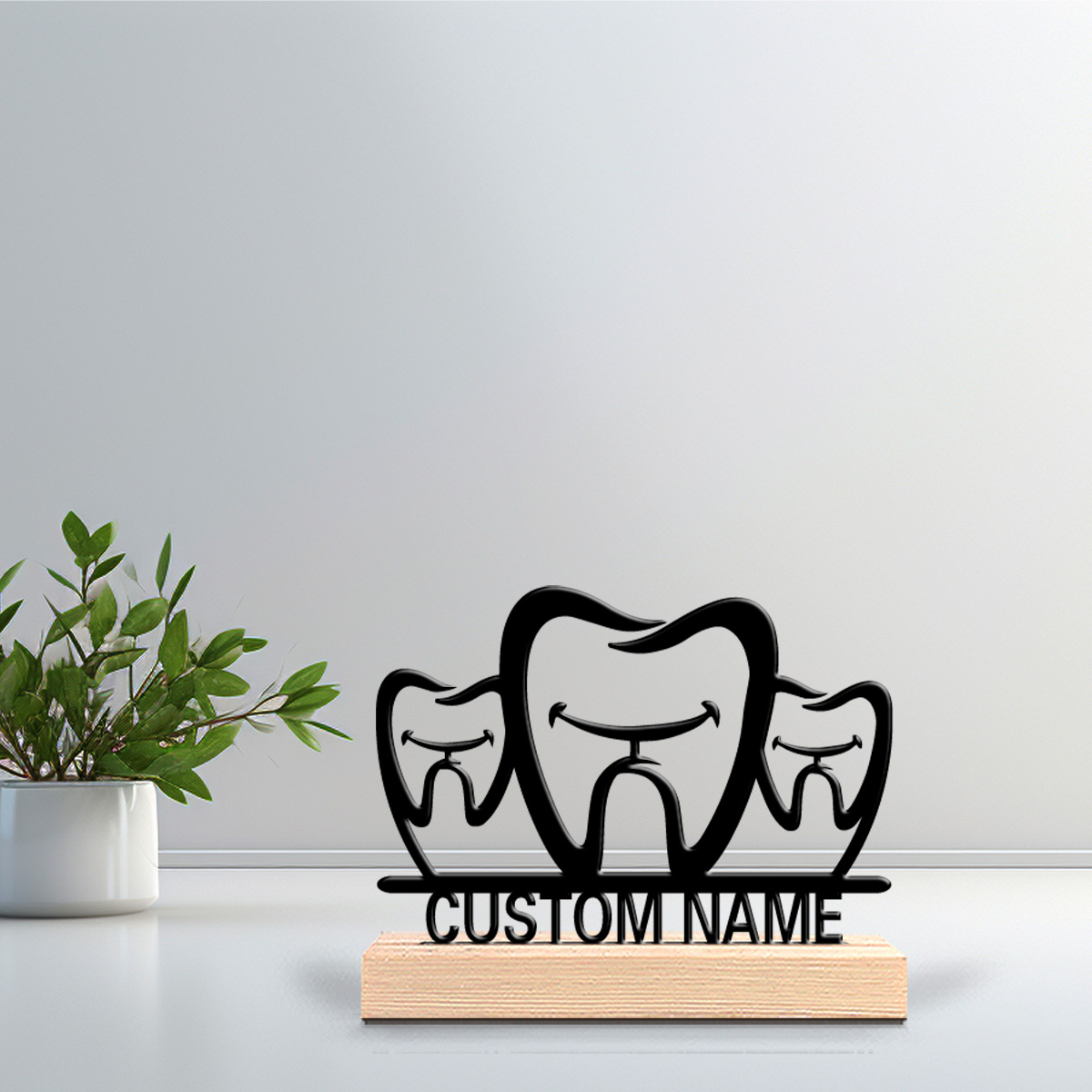 1개의 심플한 치아 모양 개인 맞춤 이름 금속 조각상  - Art Craft Wood 리뷰 및 가격